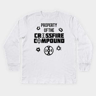 Property of the Crossfire Compound (Black) Kids Long Sleeve T-Shirt